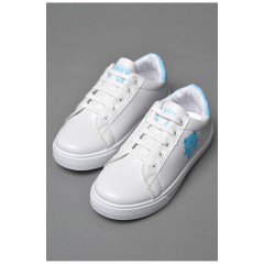 Кросівки дитячі білого кольору на шнурівці 178225L