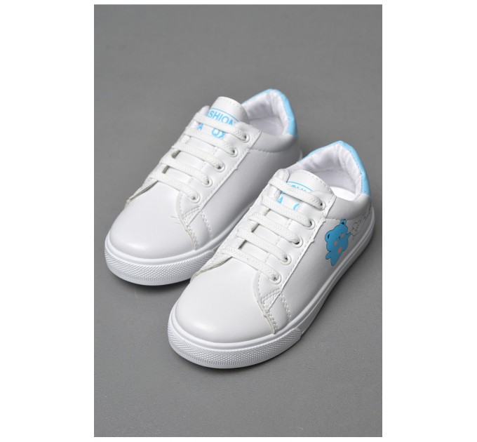 Кросівки дитячі білого кольору на шнурівці 178225L