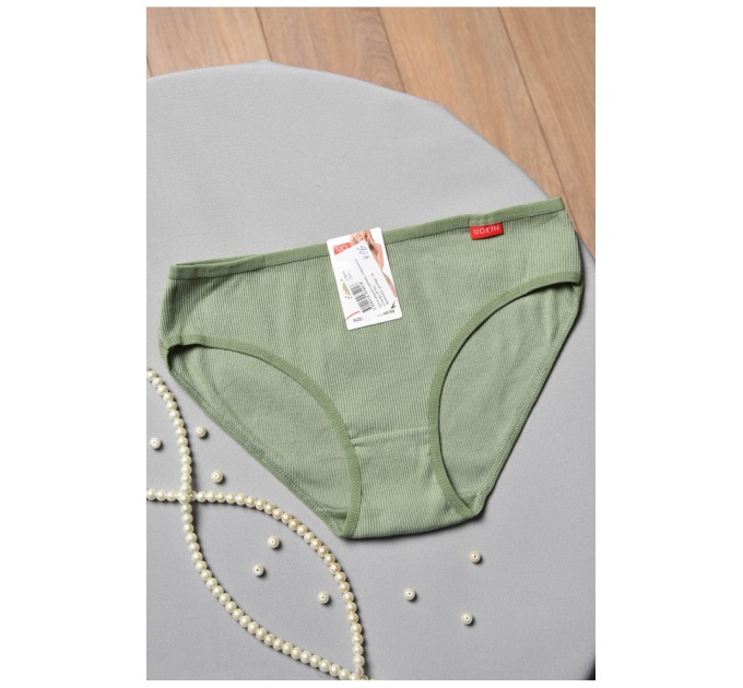 Труси жіночі в рубчик оливкового кольору 178616L