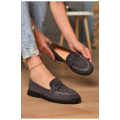 Туфлі-лофери жіночі сірого кольору 178678L