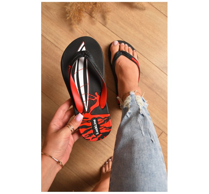 В`єтнамки жіночі піна чорно-червоного кольору 178692L