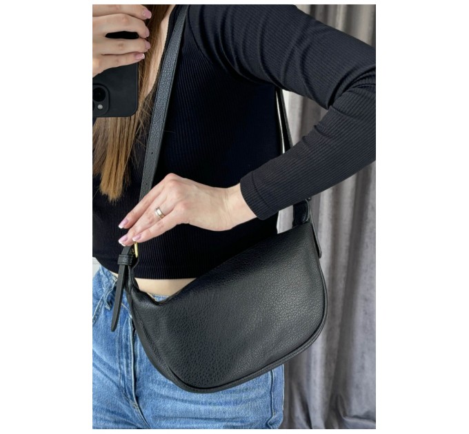 Сумка жіноча з екошкіри чорного кольору 178705L