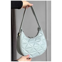 Женская сумка из экокожи голубого цвета 178718L