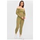Костюм женский трикотажный цвета хаки 179103L