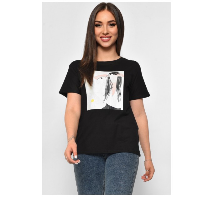 Футболка жіноча чорного кольору 179690L