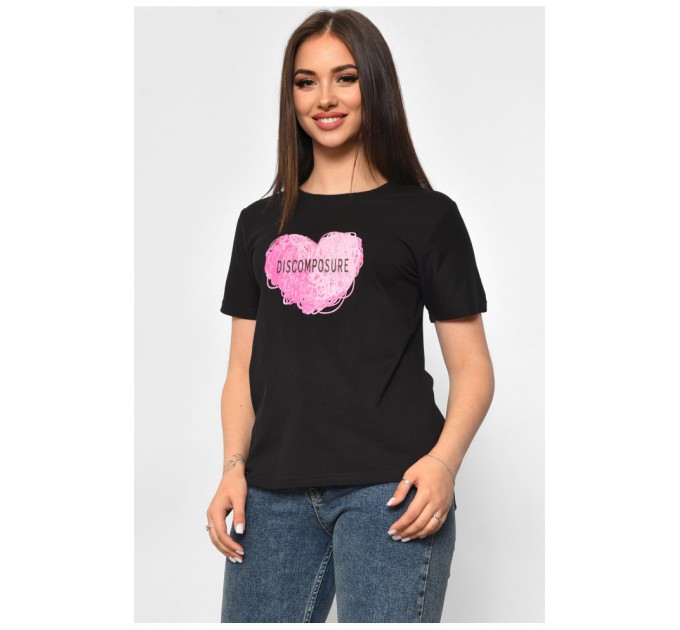 Футболка жіноча чорного кольору 179693L