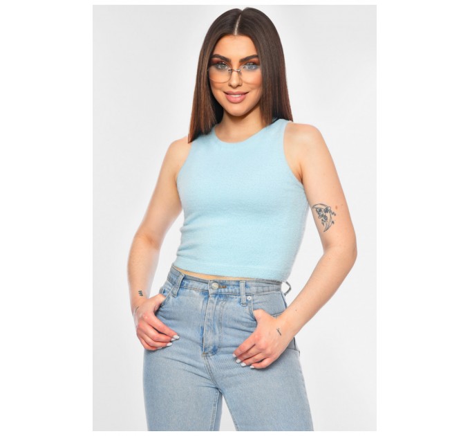 Майка жіноча з ангори блакитного кольору 179728L