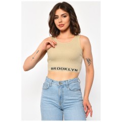 Топ женский светло-бежевого цвета 179733L Топ женский светло-бежевого цвета 179733L