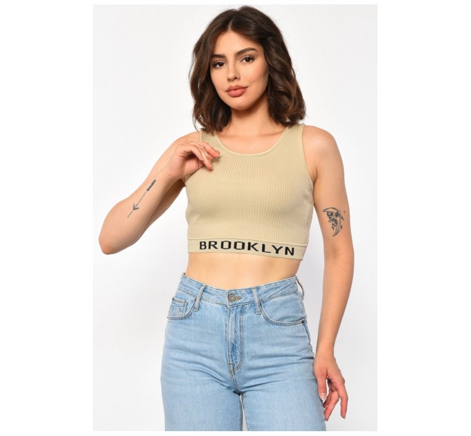 Топ жіночий світло-бежевого кольору 179733L