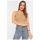 Топ-майка у рубчик жіноча бежевого кольору 179831L