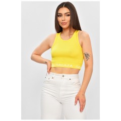 Топ-майка у рубчик жіноча жовтого кольору 179838L