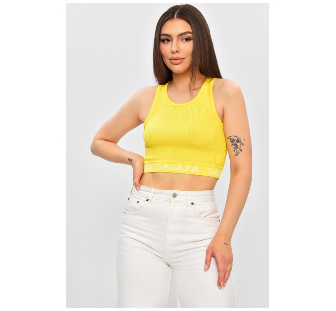 Топ-майка у рубчик жіноча жовтого кольору 179838L