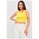 Топ-майка у рубчик жіноча жовтого кольору 179838L