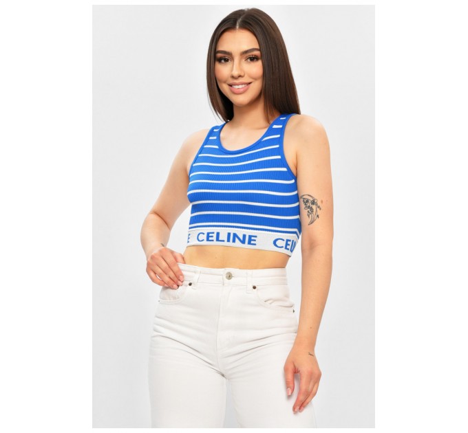 Топ-майка у рубчик жіноча синього кольору 179845L