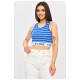 Топ-майка у рубчик жіноча синього кольору 179845L