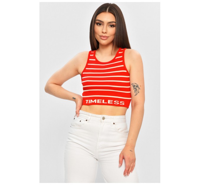 Топ-майка у рубчик жіноча червоного кольору 179912L