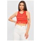 Топ-майка в рубчик женская красного цвета 179912L