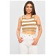 Топ-майка у рубчик жіноча світло-бежевого кольору 179913L