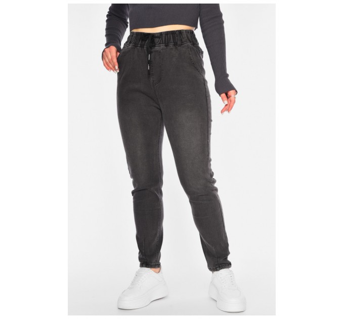 Джинси жіночі звужені темно-сірого кольору 180584L