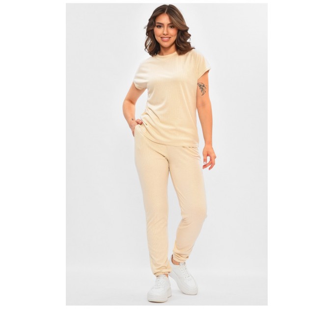 Костюм женский тройка бежевого цвета 180586L