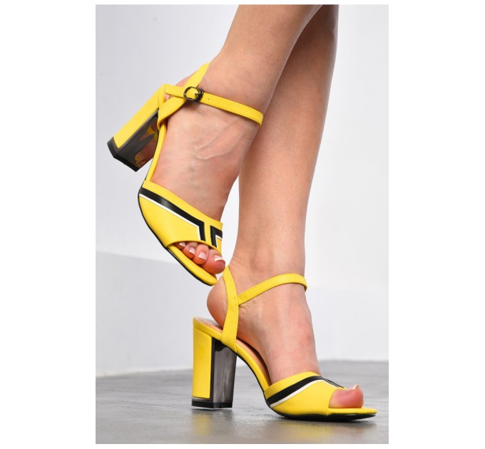 Босоножки женские желтого цвета 180743L