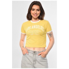 Футболка жіноча жовтого кольору 180936L