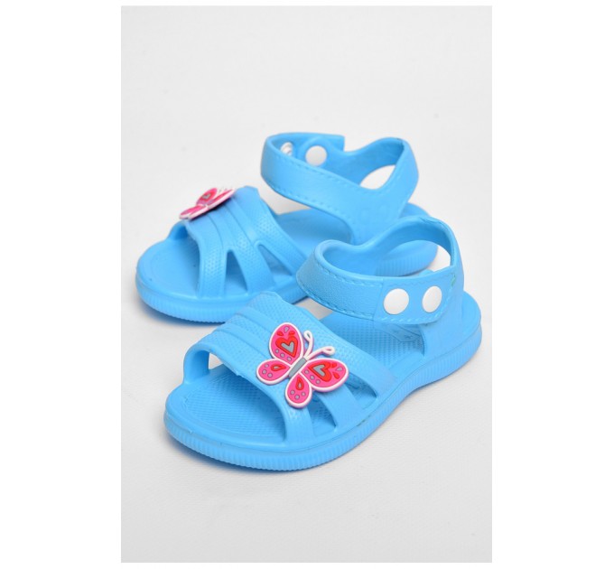 Детские босоножки для девочки голубого цвета 182336L