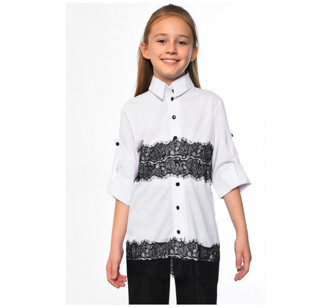 Блуза дитяча для дівчинки білого кольору 182493L