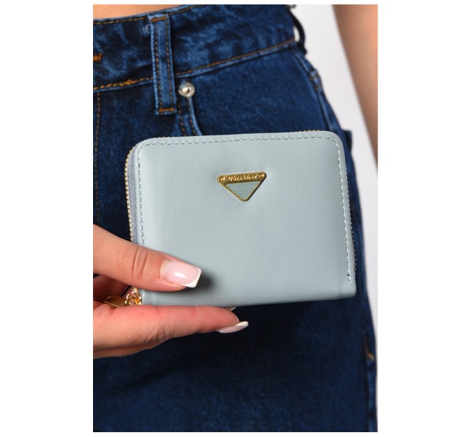 Кошелек женский из экокожи голубого цвета 182632L