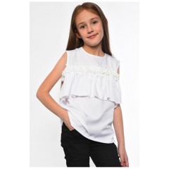 Блуза дитяча для дівчинки білого кольору 182813L