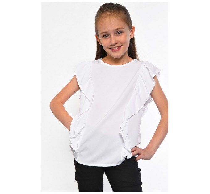 Блуза дитяча для дівчинки білого кольору 182891L