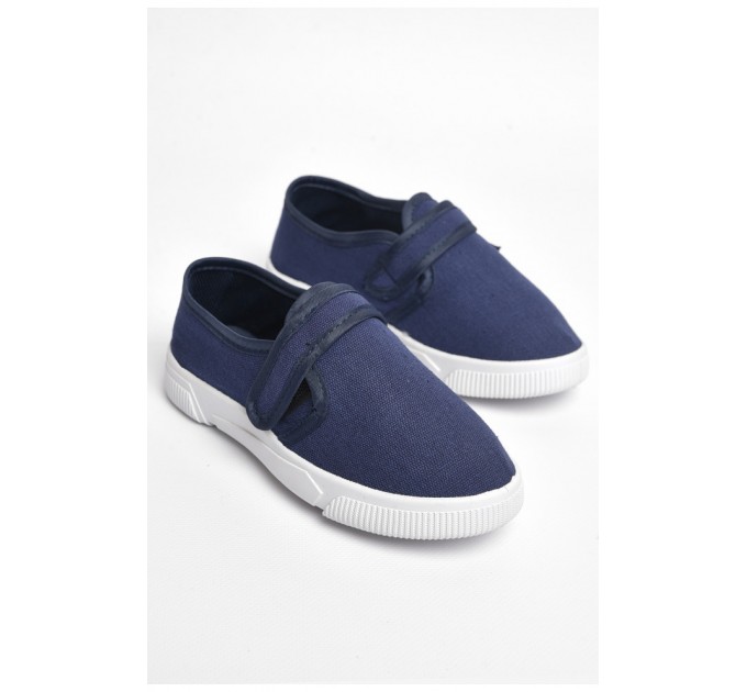 Мокасини дитячі темно-синього кольору на липучці 183086L