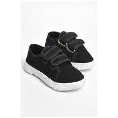 Мокасини дитячі чорного кольору на липучці 183123L