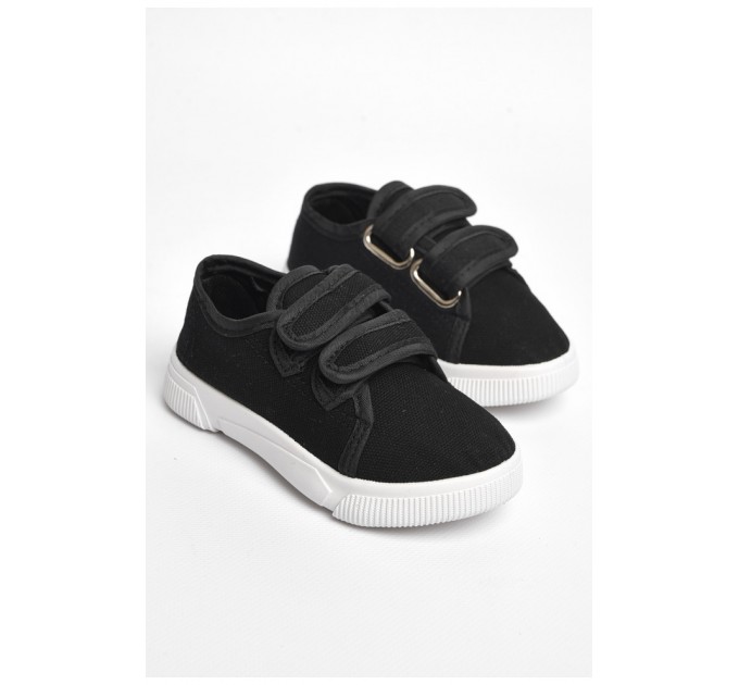 Мокасини дитячі чорного кольору на липучці 183123L
