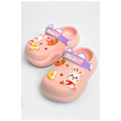 Кроксы детские розового цвета с украшениями 183833L