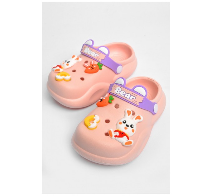 Кроксы детские розового цвета с украшениями 183833L
