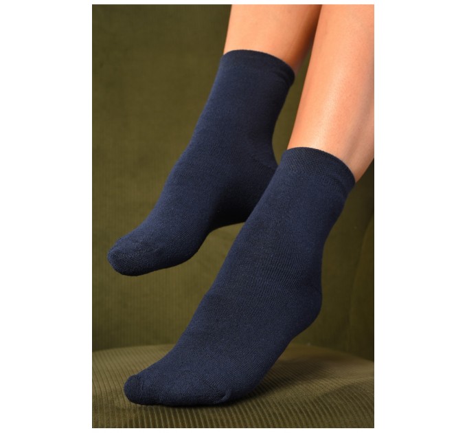 Шкарпетки жіночі махрові синього кольору 183969L