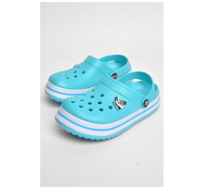 Кроксы детские для девочки голубого цвета 184066L