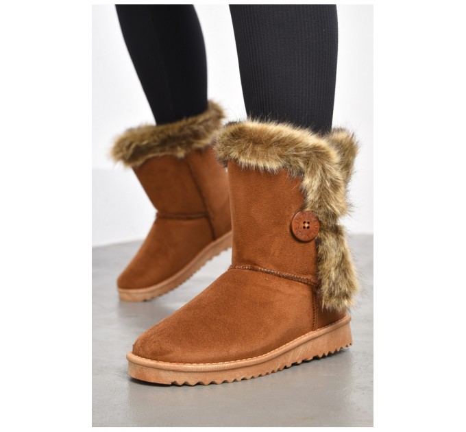 Угги женские коричневого цвета искусственная замша 184231L