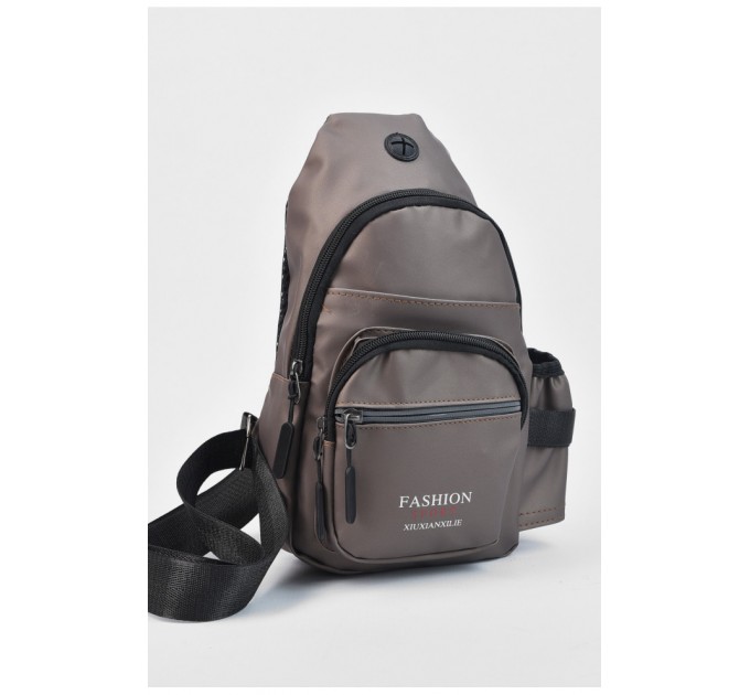 Сумка чоловіча через плече з екошкіри темно-бежевого кольору 184464L