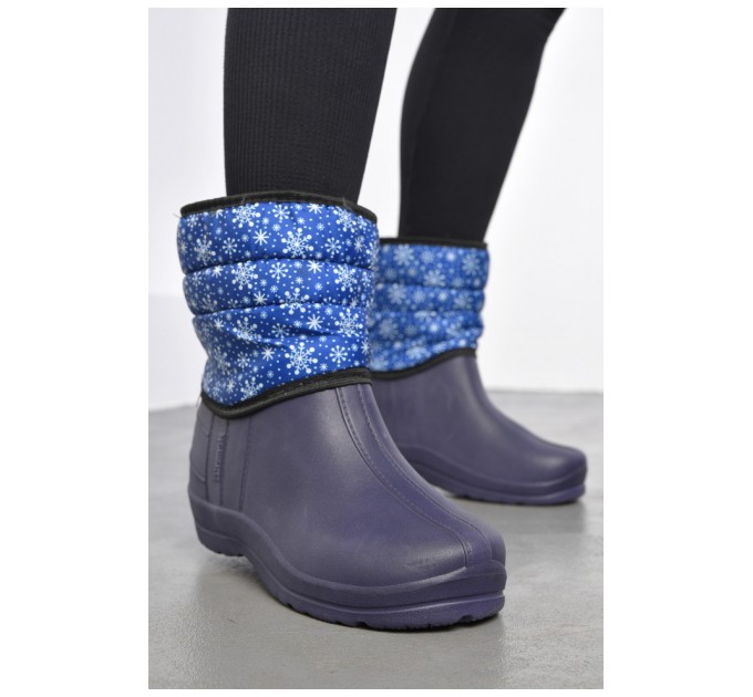 Дутики жіночі на хутрі синього кольору 184863L