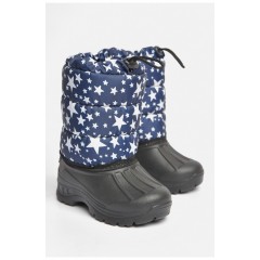 Дутики детские на флисе темно-синего цвета в звездочку 185080L