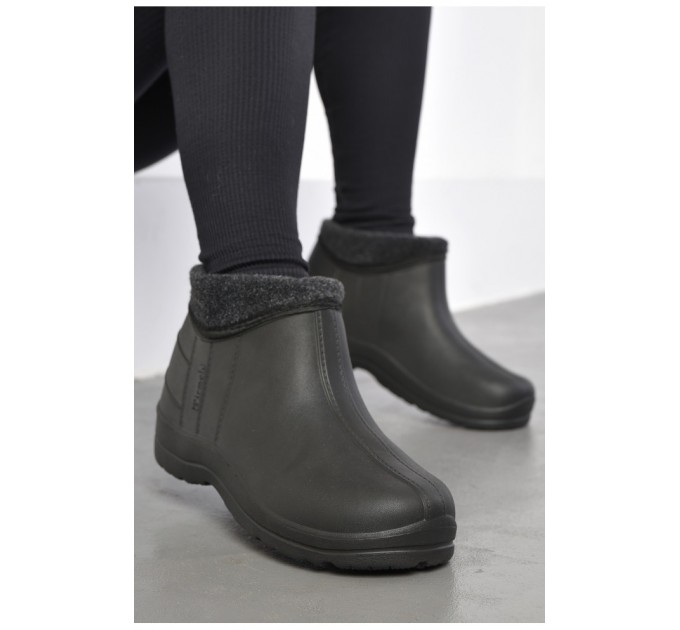 Калоші жіночі на хутрі чорного кольору 185341L