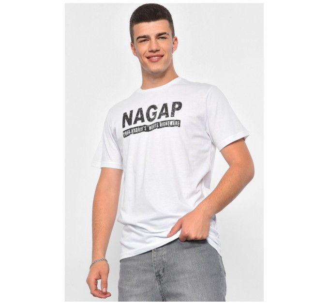 Мужская футболка с надписью белого цвета 185454L