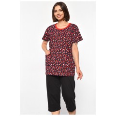 Костюм домашній жіночий напівбатальний темно-синього кольору з принтом 185729L