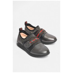 Туфлі для дівчинки сіро-чорного кольору 185899L
