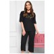 Костюм домашний женский хлопковый черного цвета 186359L