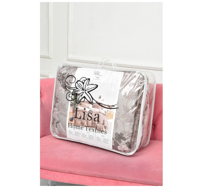 Комплект постільної білизни з ковдрою сірого кольору євро 186387L