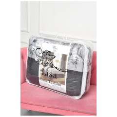 Комплект постільної білизни з ковдрою сірого кольору євро 186390L Комплект постільної білизни з ковдрою сірого кольору євро 186390L