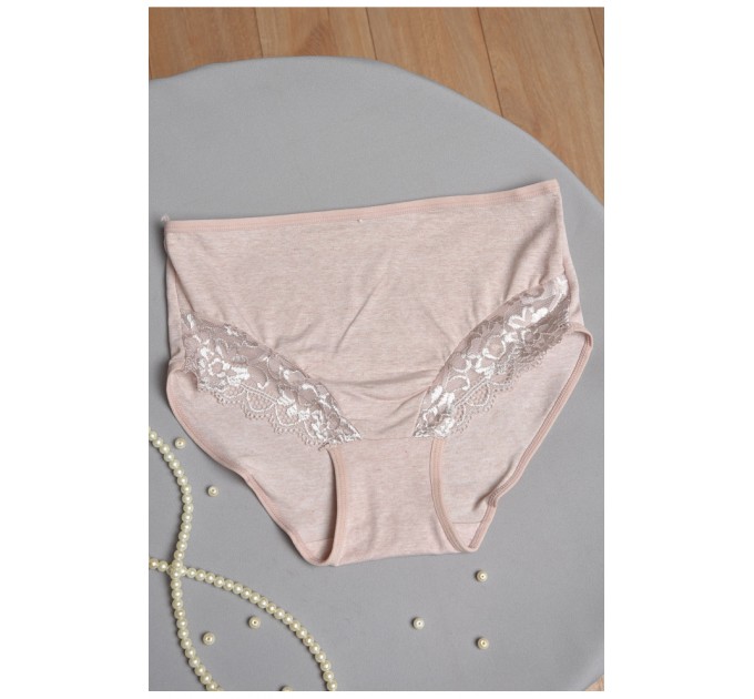 Труси жіночі напівбатальні бежевого кольору 186417L